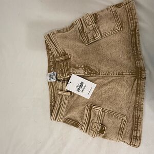 Brown Denim Mini Skirt Princess Polly